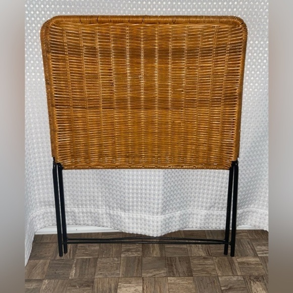 3/75$ Vintage foldable Wicker black metal fire place log holder magazine holder - Picture 2 of 16